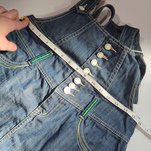 Coogi Overall Mini Skirt Womens 9/10 Blue Embroidered Denim 90s y2k - Picture 15 of 16